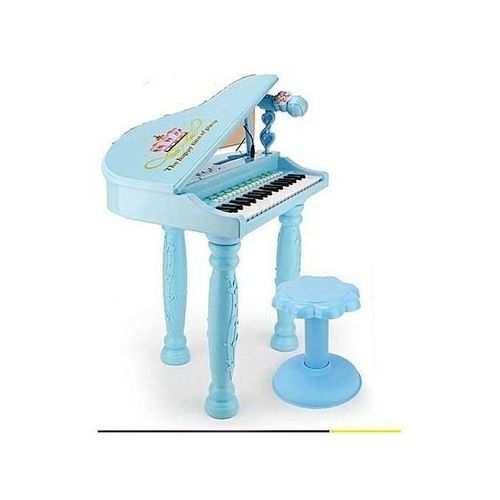 Generic Kids Piano 37 Keys With Microphone & Stool - Blue