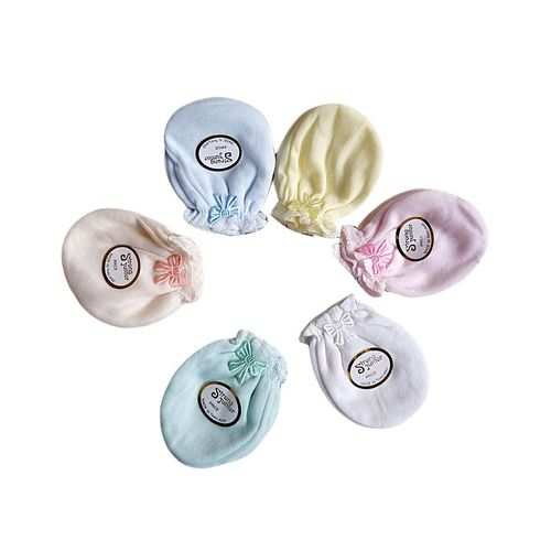 Fashion 6PCs Softest Top Quality Newborn Baby Mittens Assorted Colors