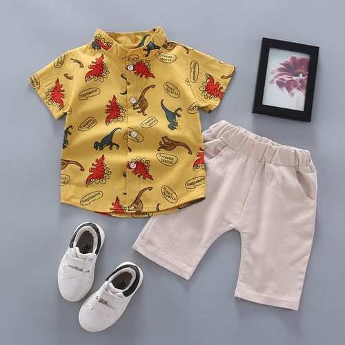 Fashion 2-piece Boys Casual Set Cartoon Shirt