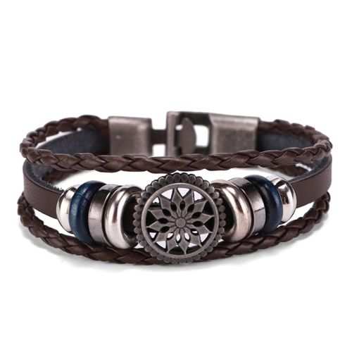 Fashion Leather Bracelet - Brown
