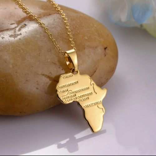 Fashion Stunning Stainless Steel Necklace With African Map Pendant - image 1