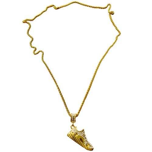 Fashion Sneaker Personalized Iced Crystal Running Shoes Gold Pendant Necklace Women Men