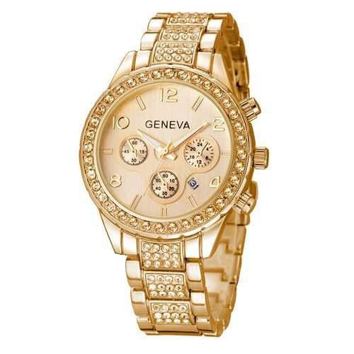 Geneva Ladies Stainless Steel Quartz Watch
