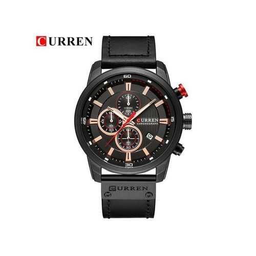 Curren Men's Brand Leather Quartz Watch Men Casual Waterproof