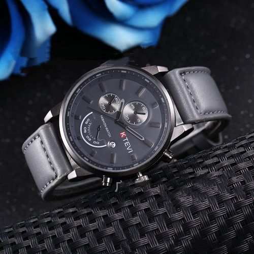 Fashion Mens Watches Quartz Watch Graduated Index For Men - Gray