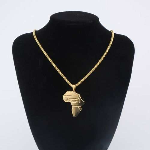 Fashion Stunning Stainless Steel Necklace With African Map Pendant - image 2