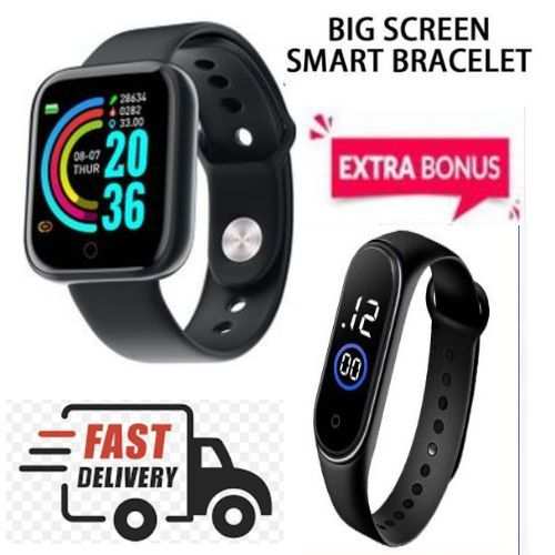 Fashion Y68 Fitness And Lifestyle Watch+Wrist Band Watch