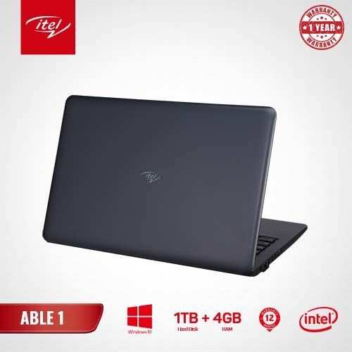 Itel Able 1 Notebook, 14", Intel Celeron, 1TB HDD, 4GB RAM, Windows 10 - Dark Grey.
