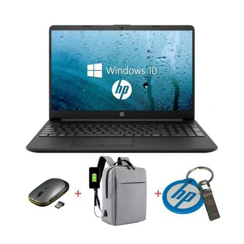HP Notebook 15-Intel Celeron-4GB RAM-500GB HDD-Windows 10-15.6"-Black+Keyholder+Mouse