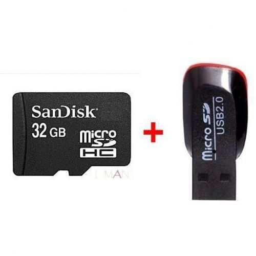 Sandisk 32GB, Micro SD, Memory Card + Free Card Reader