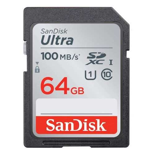 Sandisk 64GB Ultra UHS-I Sdxc Camera Memory Card,100MB/SSandisk 64GB Ultra UHS-I Sdxc Camera Memory Card,100MB/S