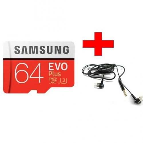 Samsung 64 GB Memory Card Evo SD Card + Free Earphones