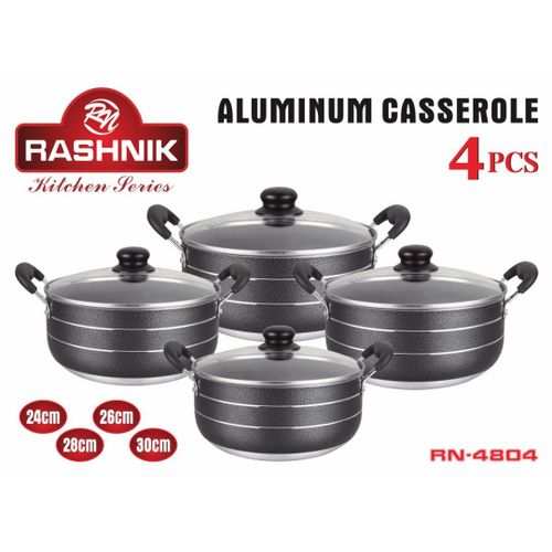 Rashnik 4 Pcs Aluminum Non-stick Casserole Set