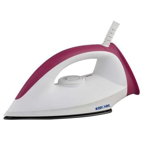 Bruhm Electric Dry Iron – White & Maroon