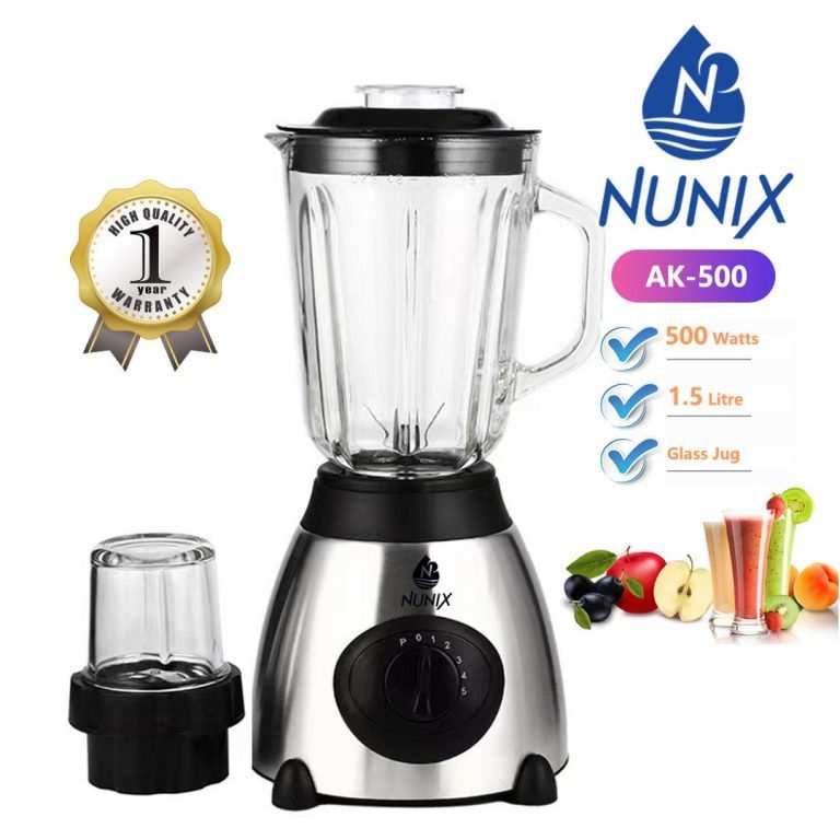 Nunix AK-500 Powerful 2 In 1 Blender With Glass Jar – 1.5L