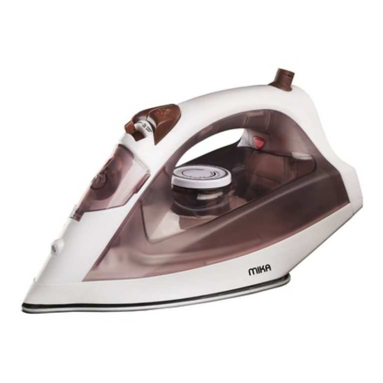 Mika Steam Iron, Ceramic Soleplate, White & Brown