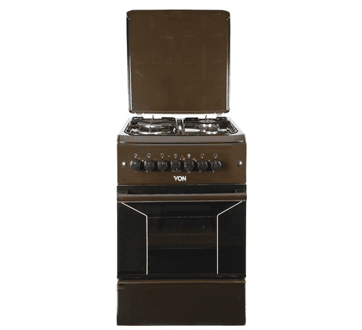 Von VAC5F031PB 3 Gas +1 Electric Cooker – Brown