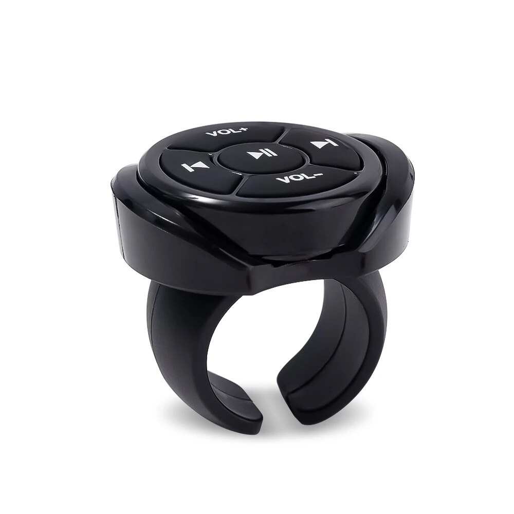 Wireles  Bluetooth Media Button Remote Controller For Ios Android Phone Tablet Car Motorcycle Bike Steering Wheel MP3 Music Play Black