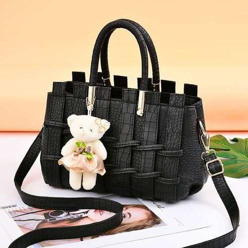Fashion Black Handbags For Women Fashion Ladies PU Leather