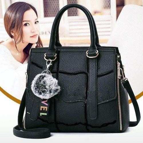 Fashion Black Handbags For Women Fashion Ladies PU Leather