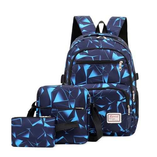 Universal Men's Casual Three-piece Backpack Printed Backpack