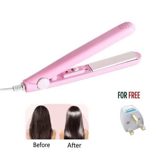 Generic Mini Hair Straightener Hair Flat Iron-Pink