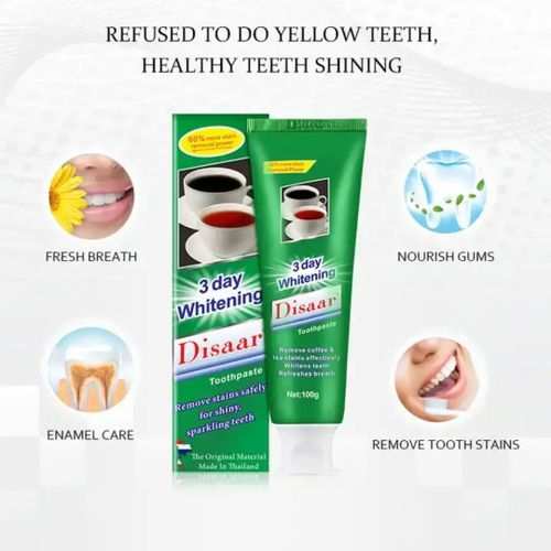 Disaar 3 Day Whitening Toothpaste Remove Stains Safely - 100g