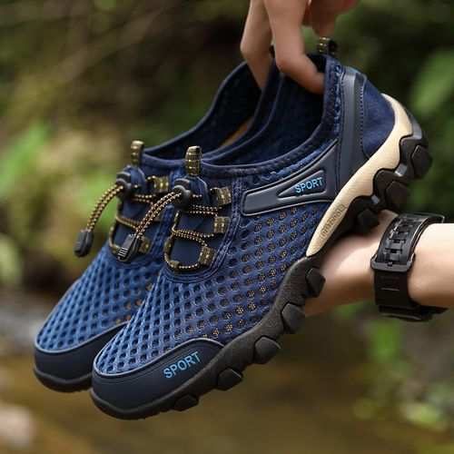 Fashion Men's Mesh Wear-resistant Casual Sports Shoes-blue