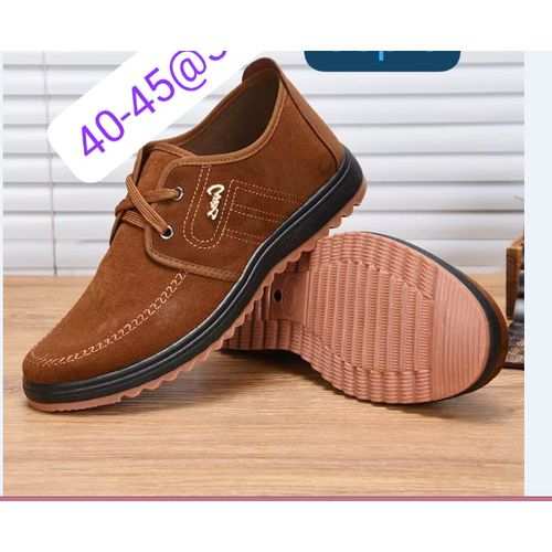 Fashion Unique Classic Men Laced Up Casual Canvas Sneaker Shoes- Brown