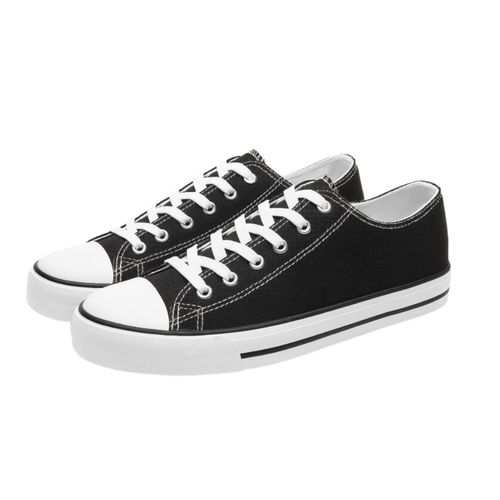 Fashion Unisex Canvas Low Top Lace-up Shoes Classic Casual Sneakers Black