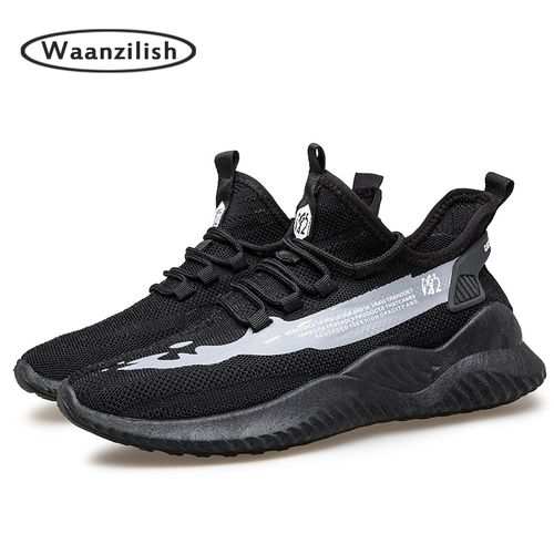 Waanzilish Mens Sneakers Sports Shoes Breathable Casual Running Shoes-Black - image 2