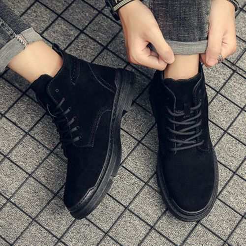 Fashion Men's Shoes High Top Martin Boots-blcak