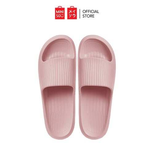 Miniso Women's Striped Soft Sole Slippers (Light Green) - image 1