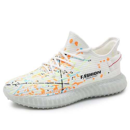 Fashion Male Breathable Glow In The Dark Starry Wear-resistant Socks Sneakers - White
