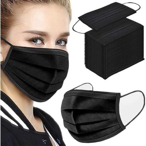 Eako Disposable Protective Face Mask 3ply 50pcs Pack-Black