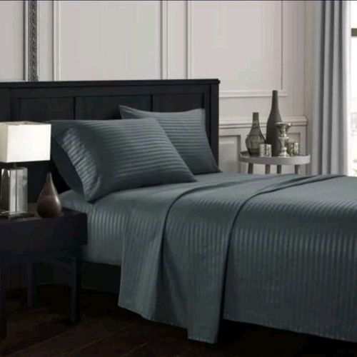 Fashion 6x6 Grey Stripped Bedsheets 4 Pcs. (cotton)