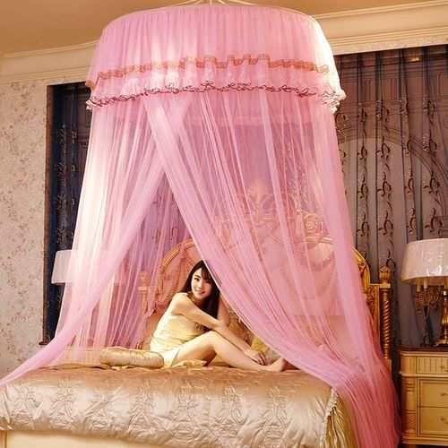 Generic Big Pink Round Mosquito Net For Single Bed-FREE Size
