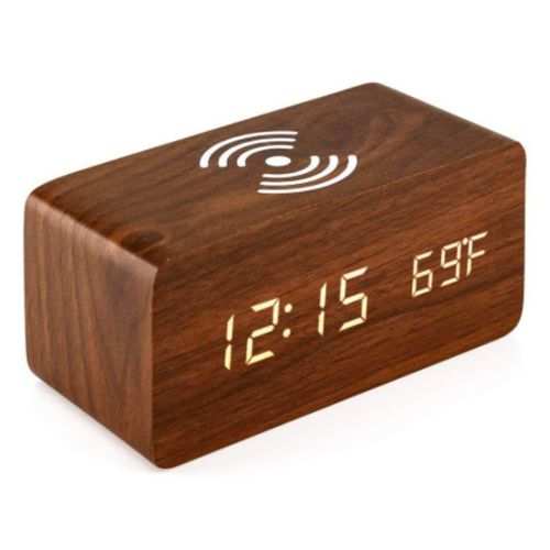 Generic Decorative Brown Bamboo USB Digital Alarm Led Desk Clock.