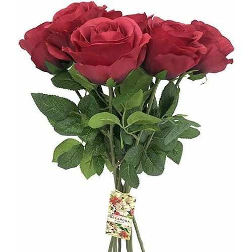 Generic 6PCS Valentine Gift Artificial Red Rose Flower Real Touch 8PCs