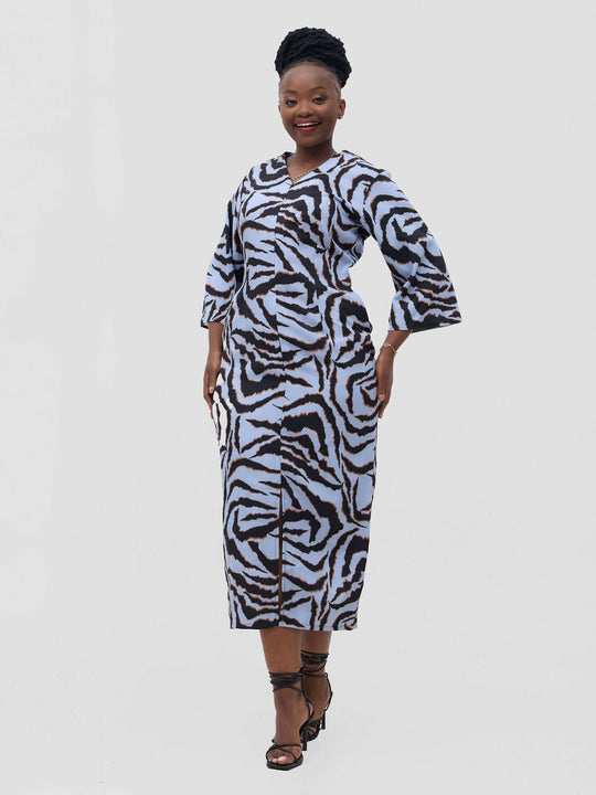 Ziza Print Dress - Blue