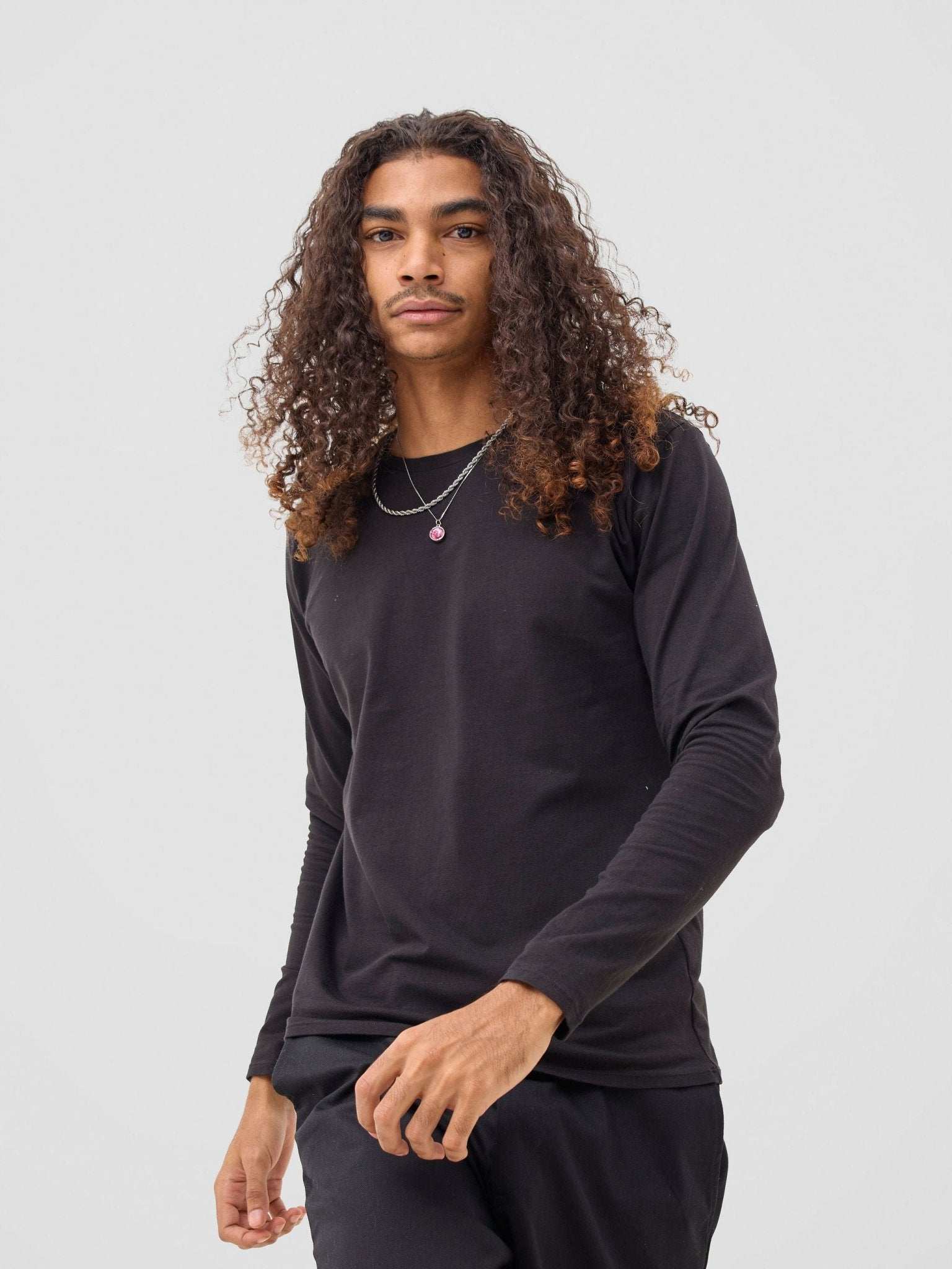 Zoya Sadira Men's Long Sleeve  T Shirt - Black - image 1