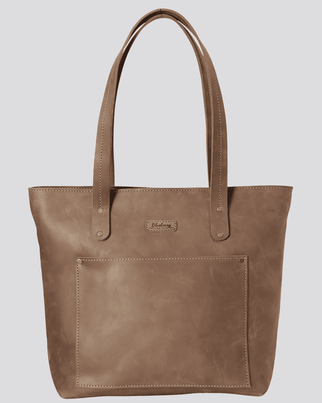 Blueberry Leathe Tote Bag - Brown - image 1