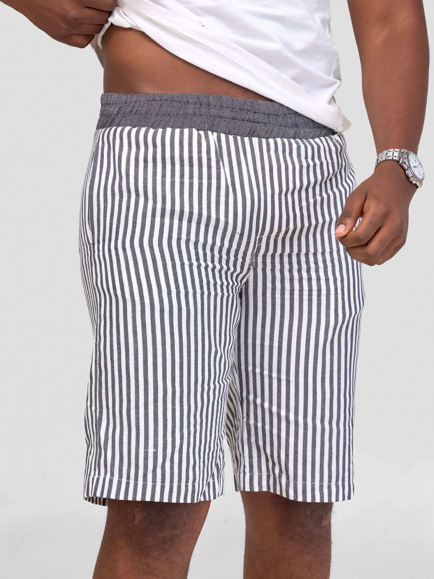Liquid Lemn Mistari Kikoy Summer Striped Short - Grey - image 5