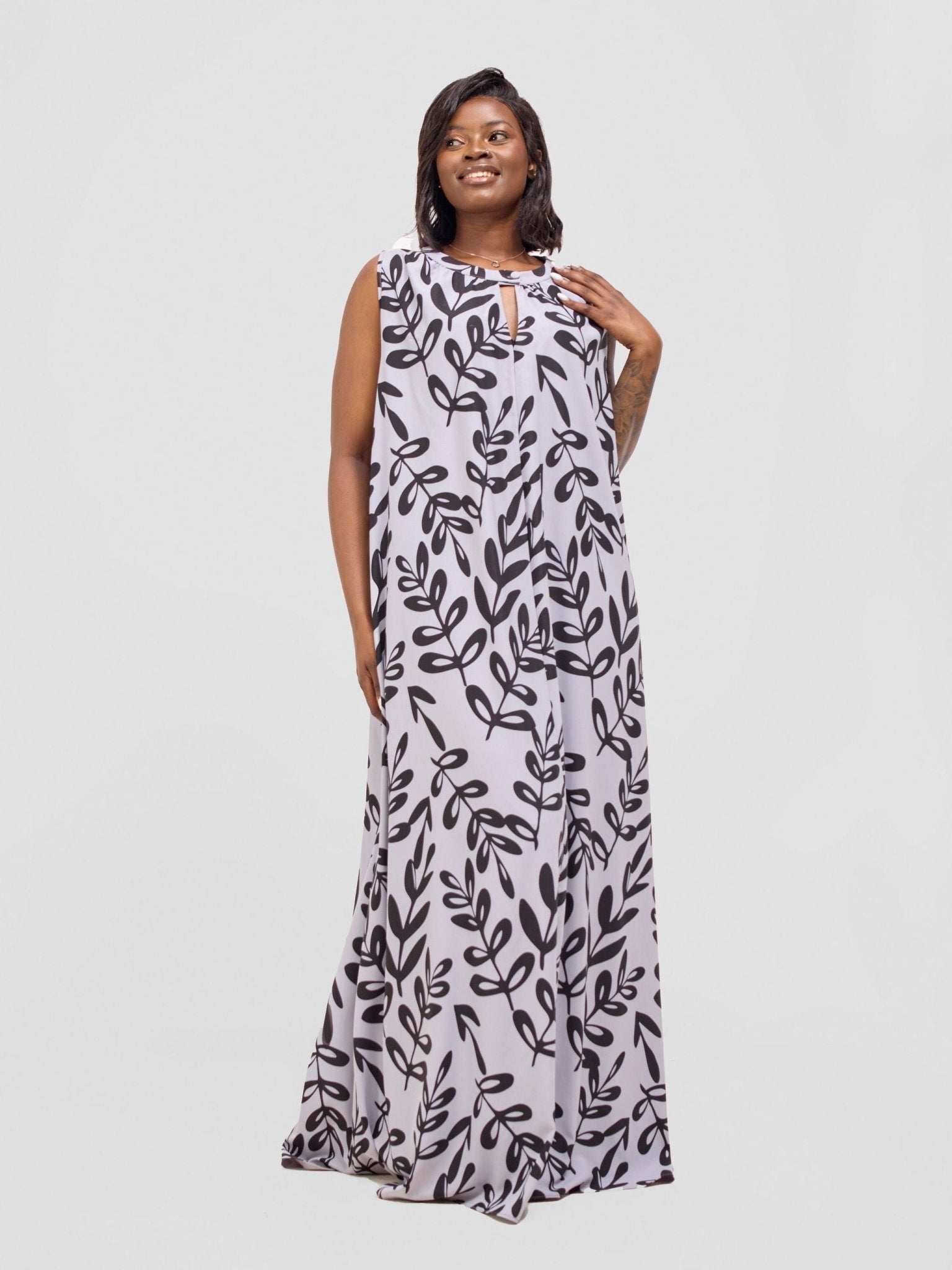 Vivo Ava Tent Maxi Dress - Grey / Black Jilo Print - image 1