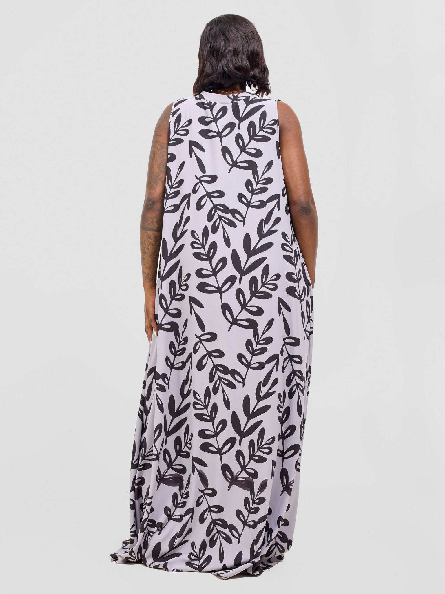 Vivo Ava Tent Maxi Dress - Grey / Black Jilo Print - image 5