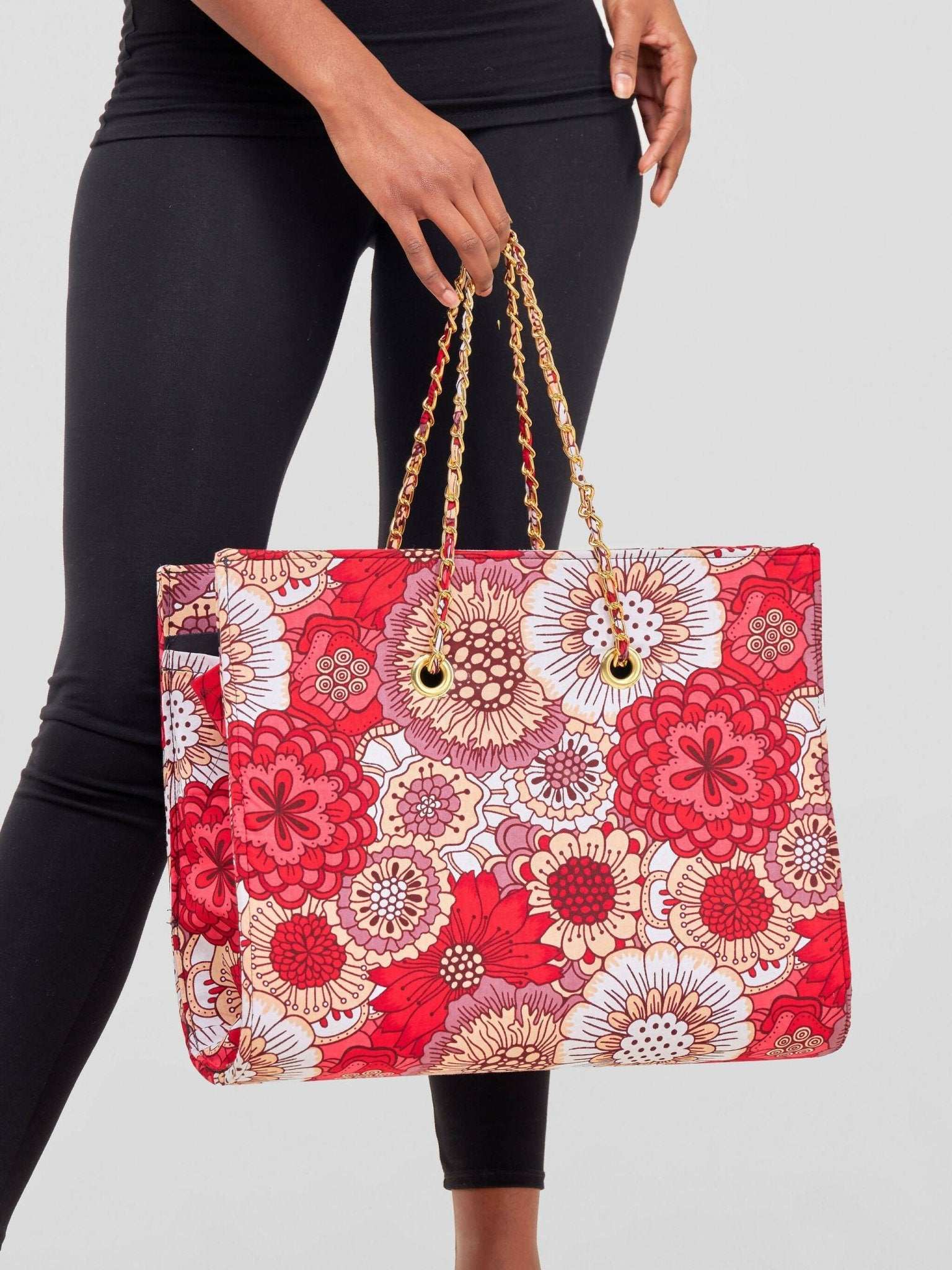 Khay Designs Chained Handbag - Pink Floral - image 2