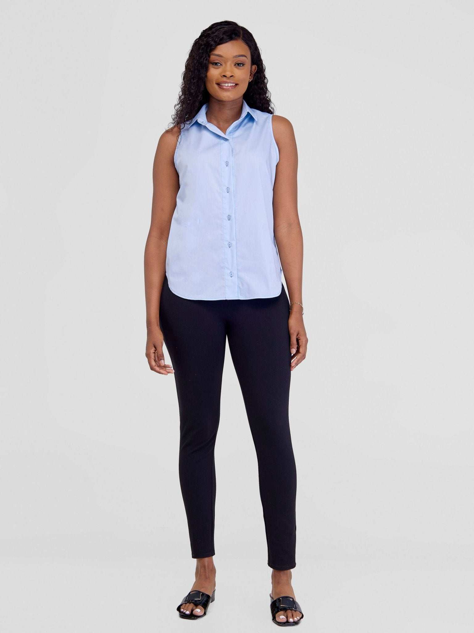 Safari Kamari Halter Shirt - Baby Blue - image 3