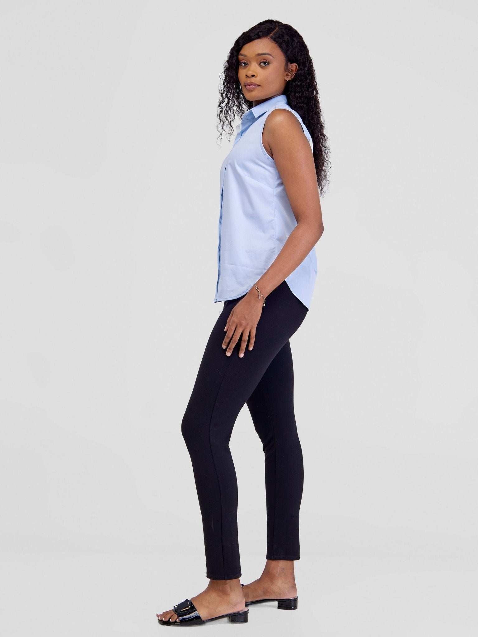 Safari Kamari Halter Shirt - Baby Blue - image 4