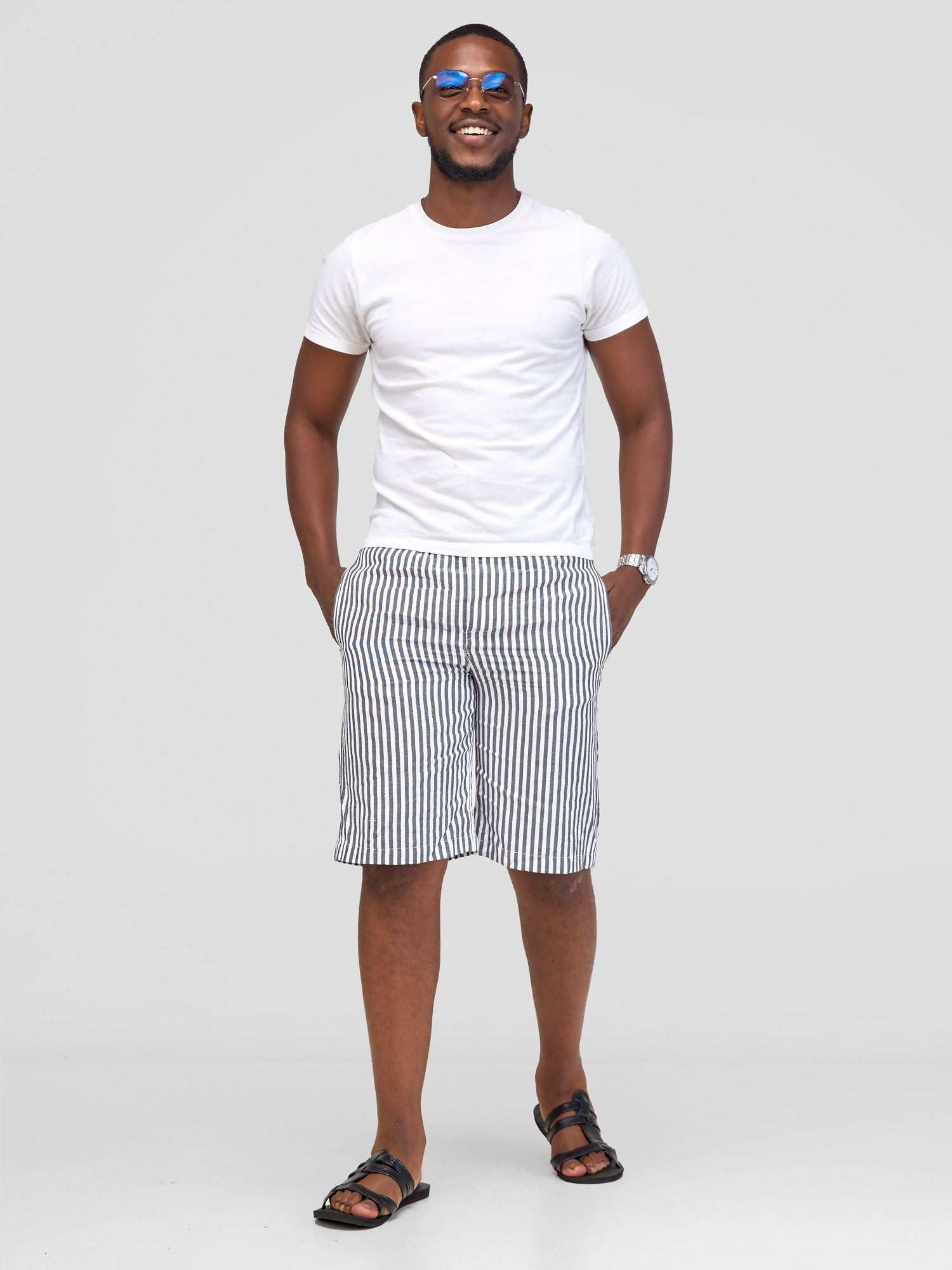 Liquid Lemn Mistari Kikoy Summer Striped Short - Grey - image 3