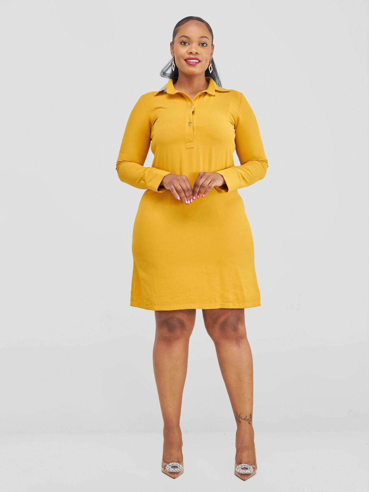 Bishop Dress - Mustard - image 2